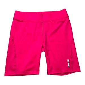 | reebok | Women’s Hot Pink Play Dry Spandex Biker Shorts MED